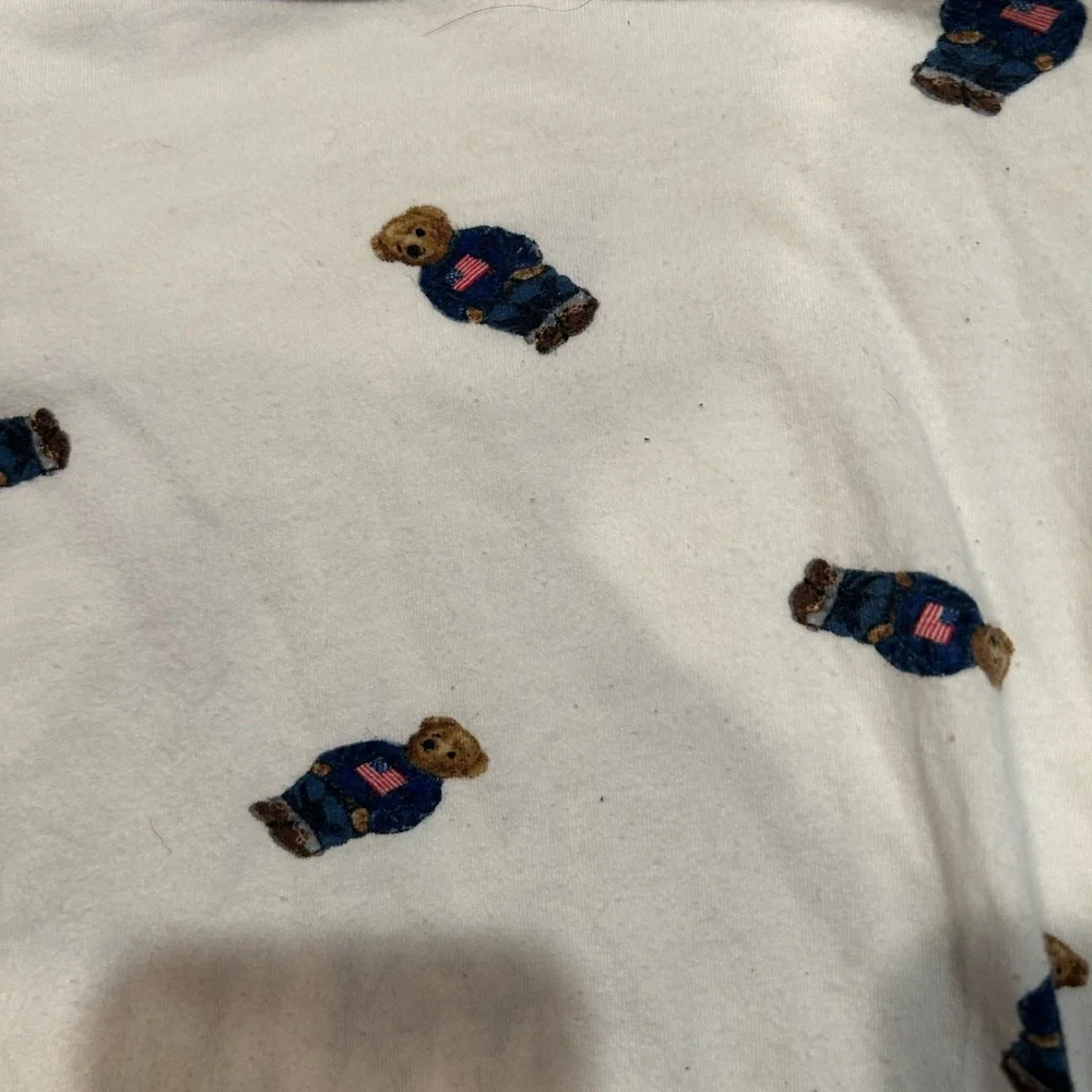 Polo Ralph Lauren Polo Bear Print Pajama Long Sleeve T Shirt Kids Girls Size 14